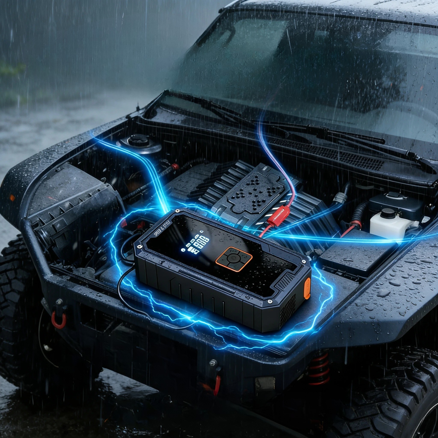 VoltBoost Pro - בוסטר התנעה חכם עם קומפרסור אוויר מובנה לרכב